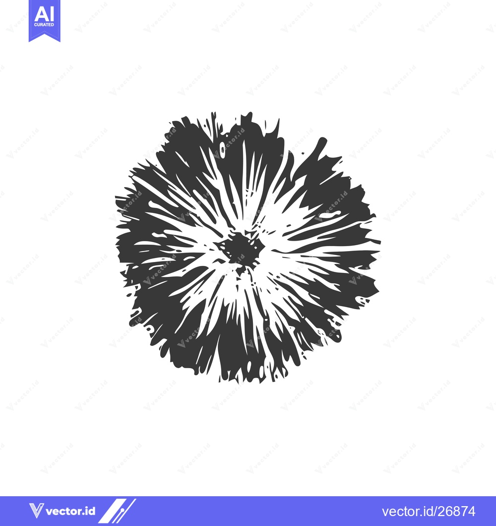 Premium Vector of Black and White Stylized Flower Illustration