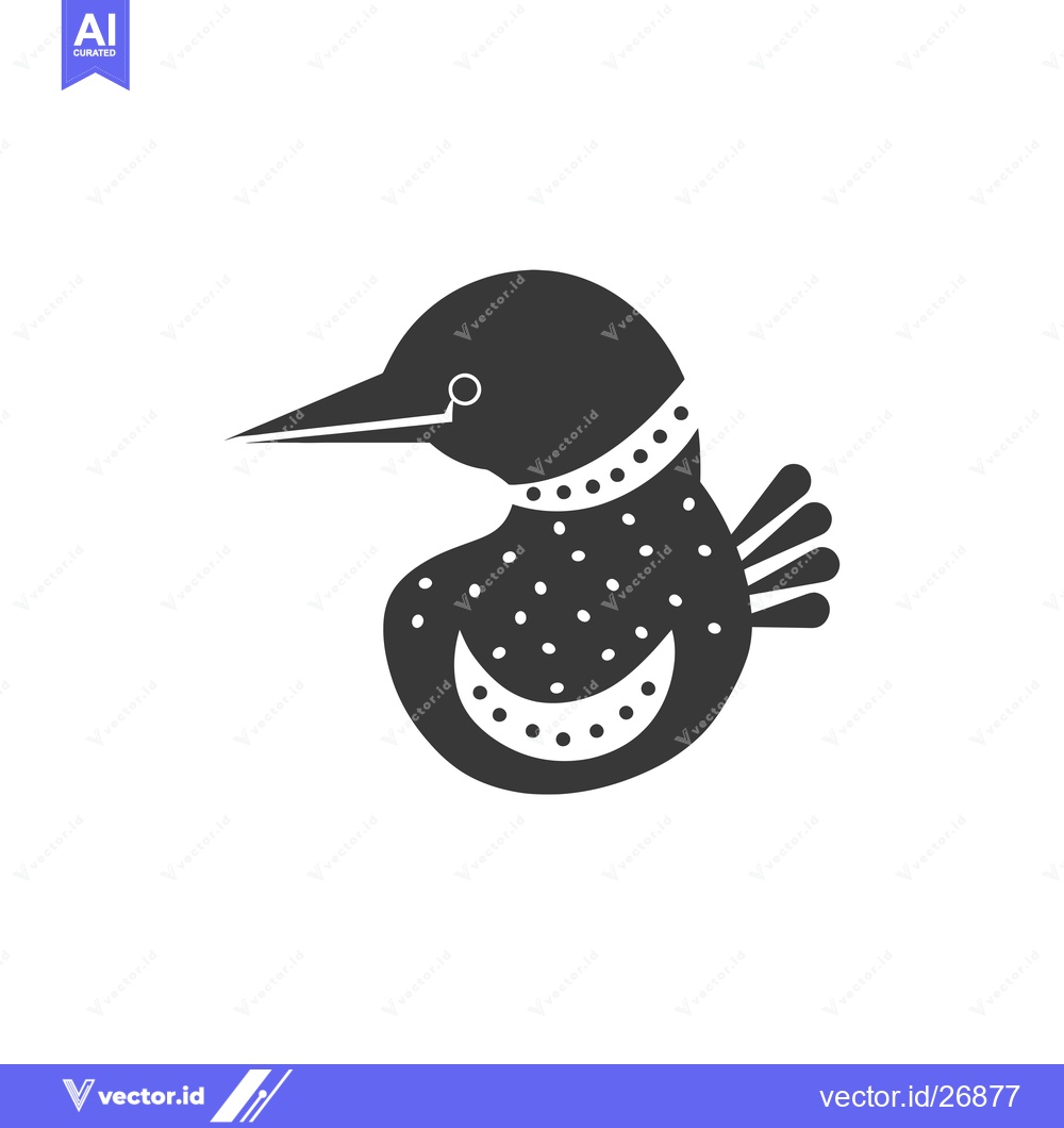 Premium Vector dari Black and White Stylized Illustration of a Bird