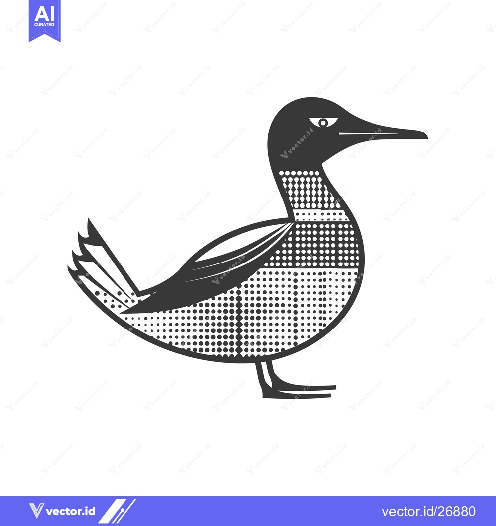 Premium Vector dari Black and White Stylized Illustration of a Duck