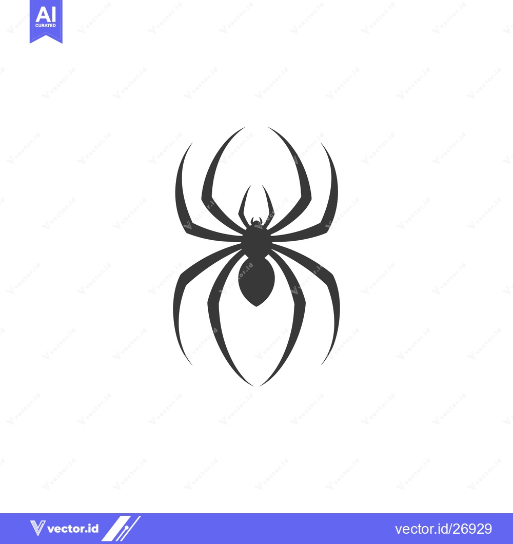 Premium Vector dari Black and White Stylized Spider Silhouette
