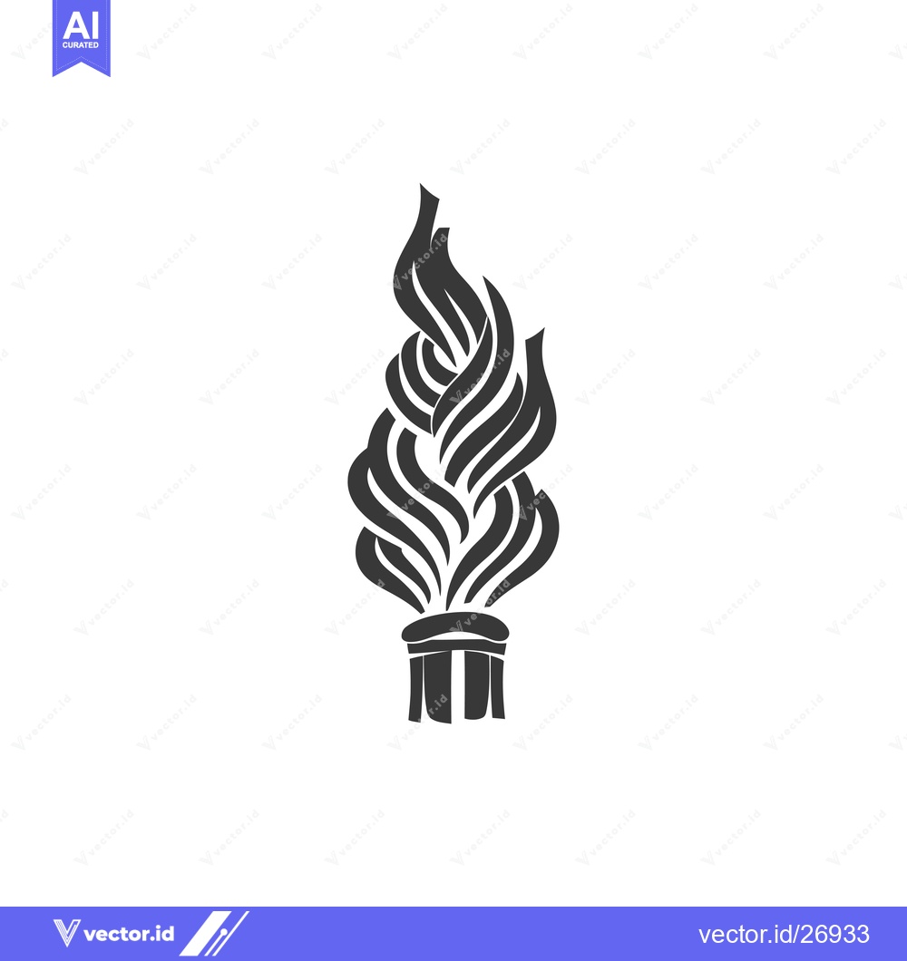 Premium Vector dari Black and White Stylized Torch Illustration
