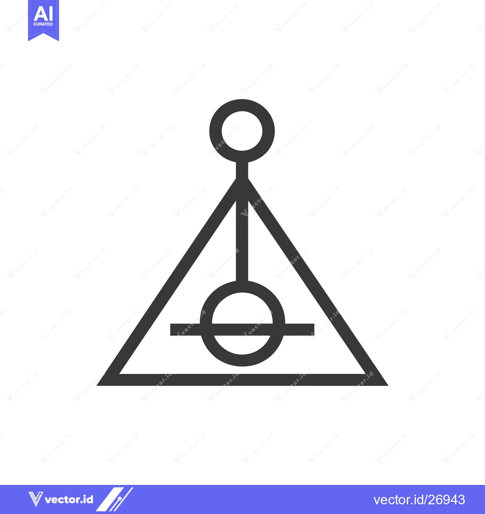 Premium Vector dari Black and White Symbol with a Circle and a Triangle
