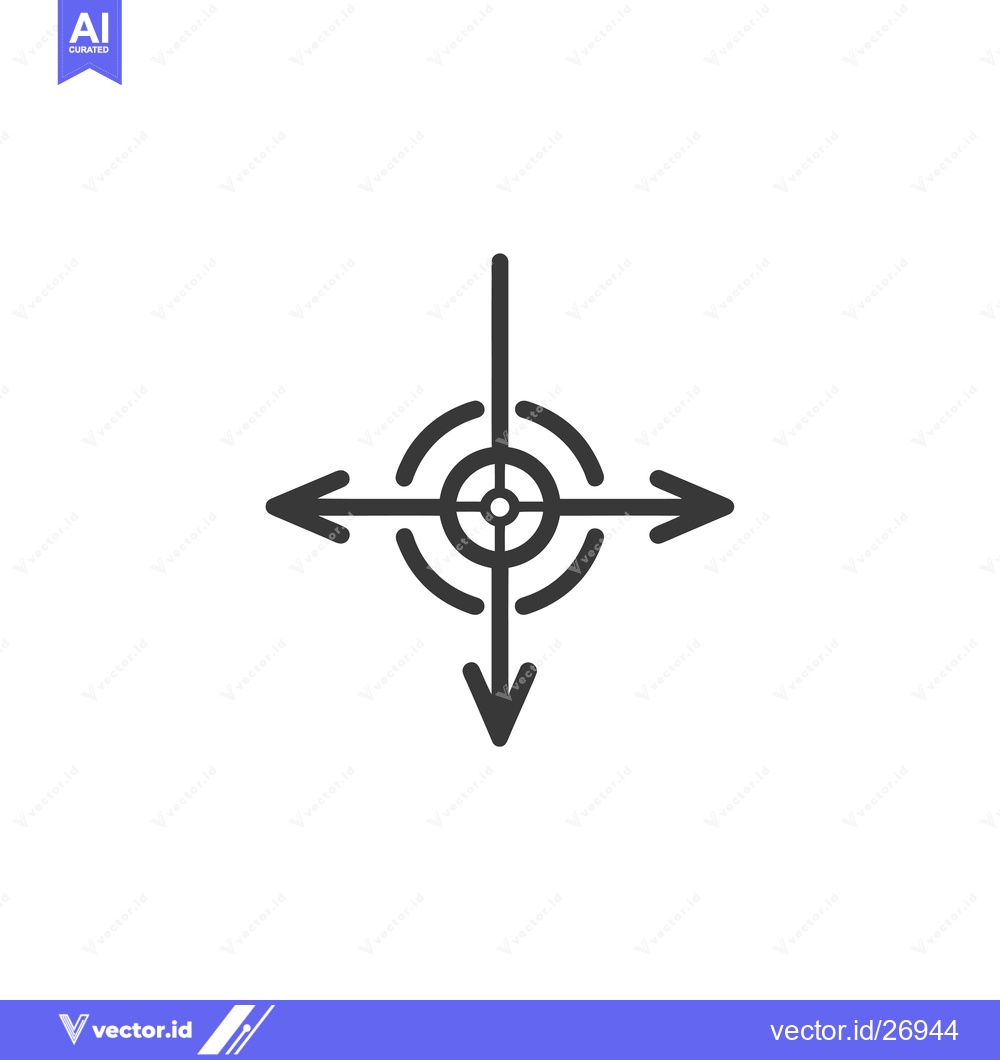Premium Vector of Black and White Target with Arrows Pointing Inwards