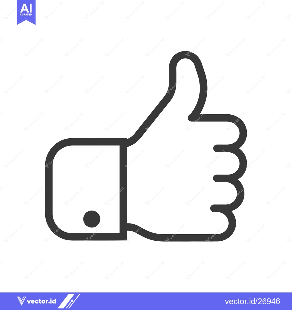 Premium Vector of Black and White Thumbs Up Hand Gesture Icon