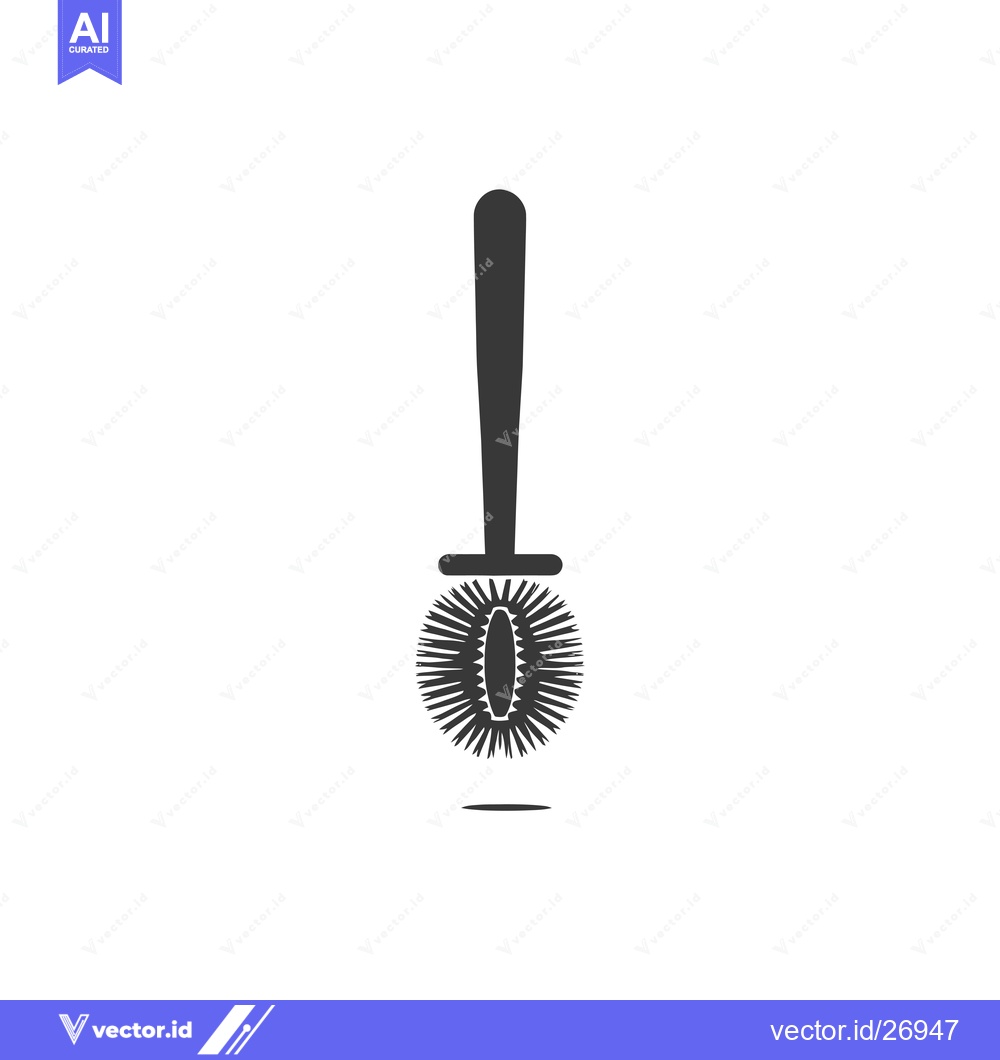Premium Vector dari Black and White Toilet Brush Icon