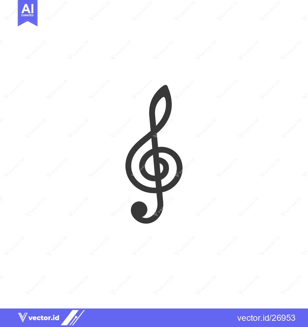 Premium Vector dari Black and White Treble Clef Symbol