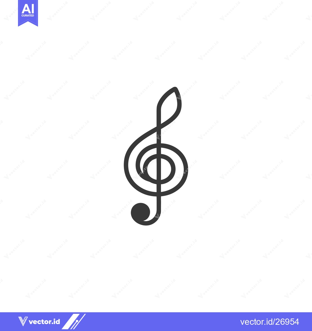 Premium Vector of Black and White Treble Clef Symbol