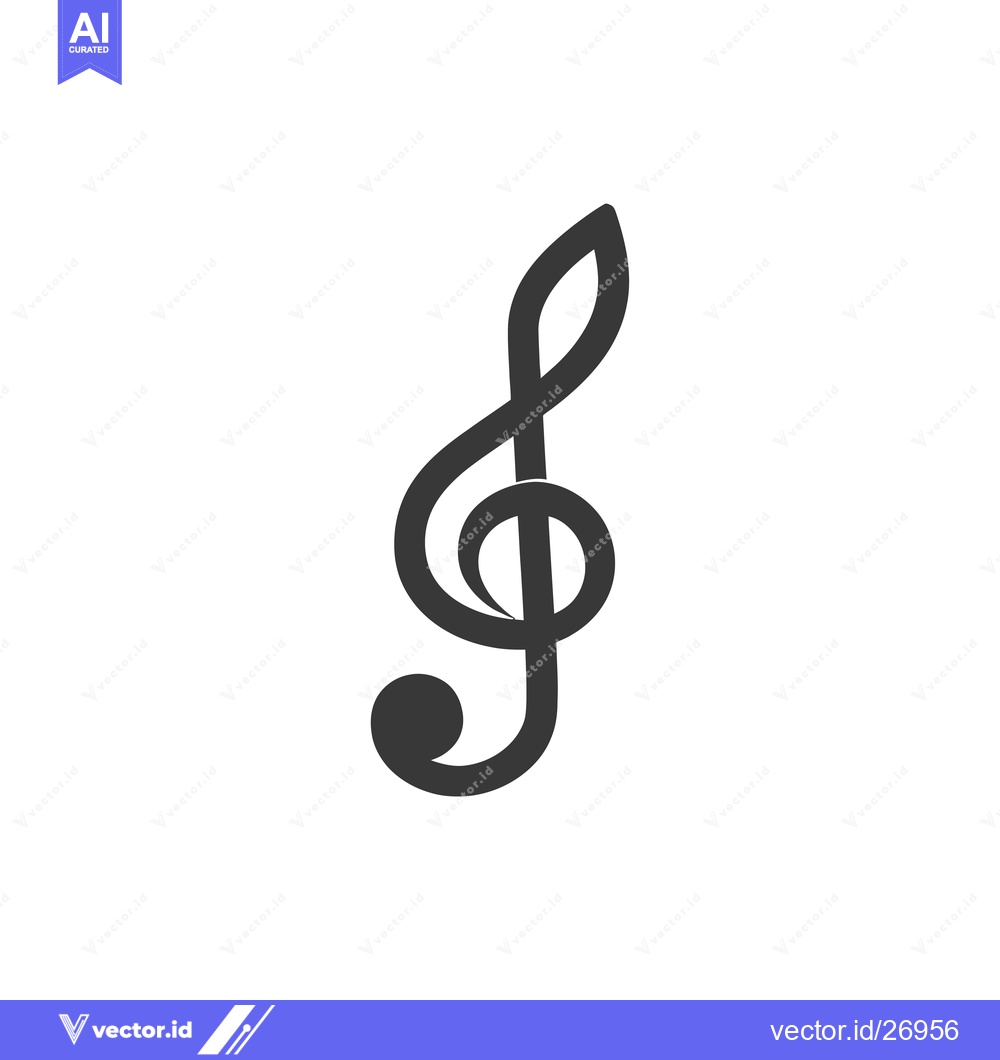 Premium Vector dari Black and White Treble Clef Symbol