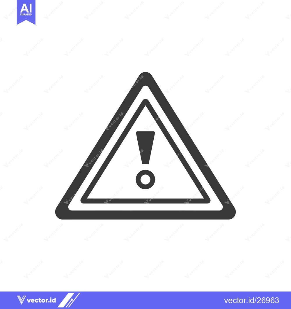 Premium Vector dari Black and White Triangular Warning Sign with Exclamation Point