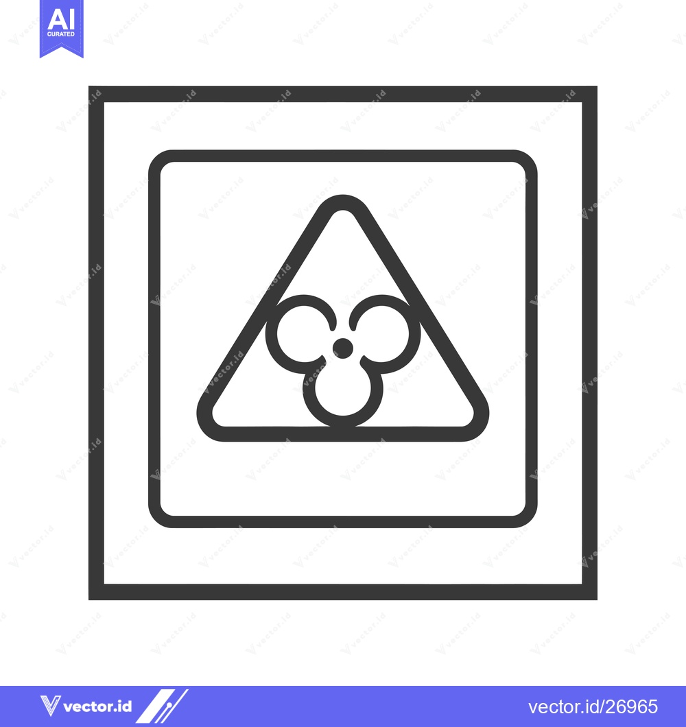Premium Vector dari Black and White Triangular Warning Sign with Three Circles Symbol Insi