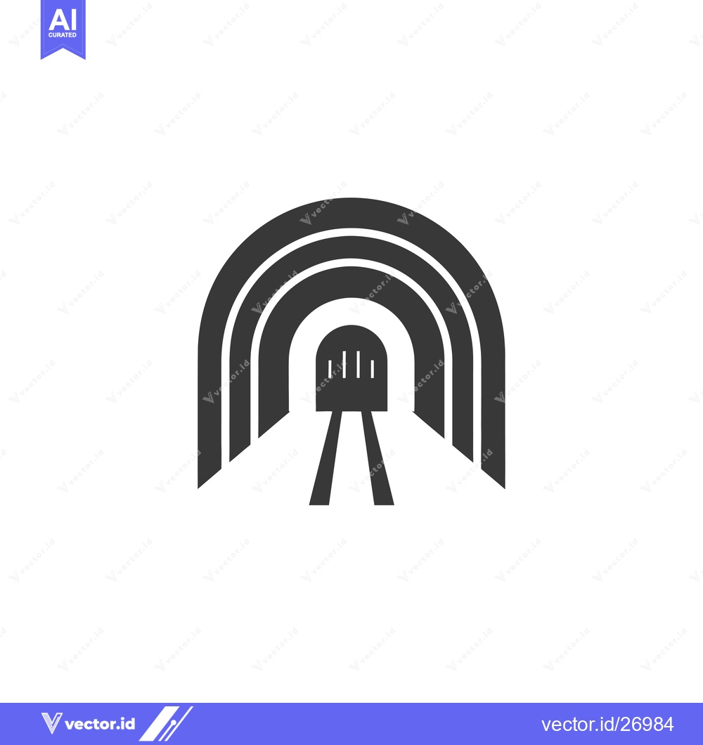 Premium Vector dari Black and White Tunnel Icon with Road