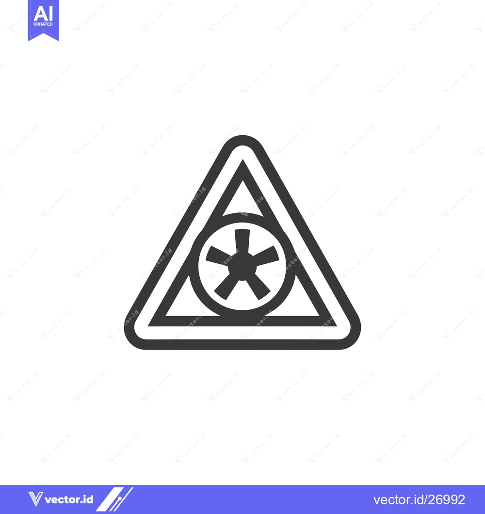 Premium Vector of Black and White Warning Sign with a Circle and Star in a Triangle