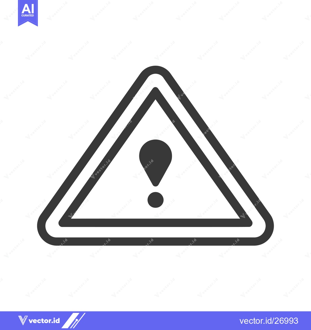 Premium Vector of Black and White Warning Sign with Exclamation Mark