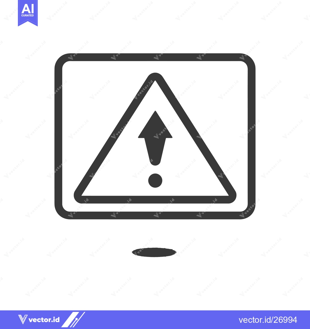 Premium Vector dari Black and White Warning Sign with Exclamation Point and Arrow
