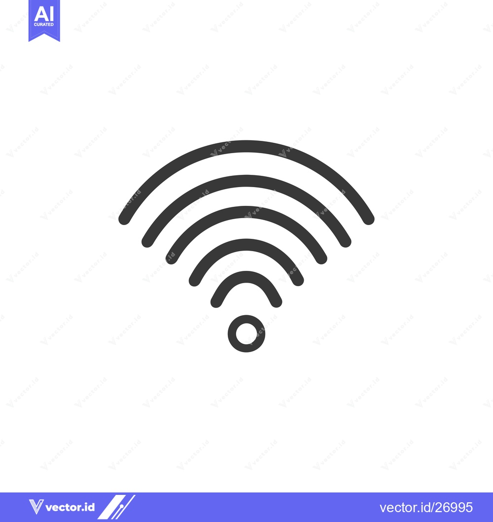Premium Vector dari Black and White Wi-Fi Signal Icon