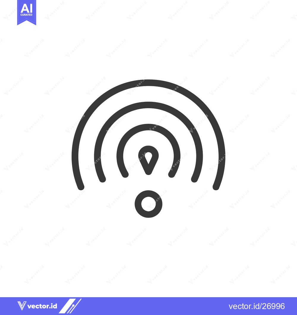 Premium Vector dari Black and White Wifi Signal Icon with Pinpoint
