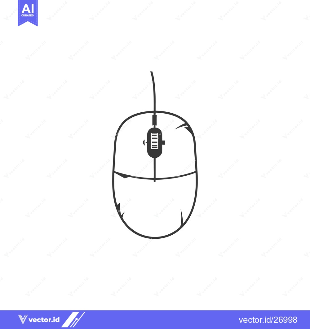 Premium Vector dari Black and White Wired Computer Mouse Icon