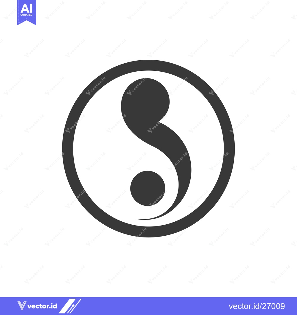Premium Vector dari Black and white Yin Yang symbol in a circle