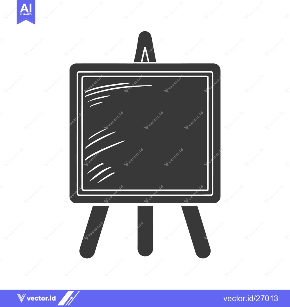 Premium Vector of An illustration of a chalkboard placed on a wooden easel