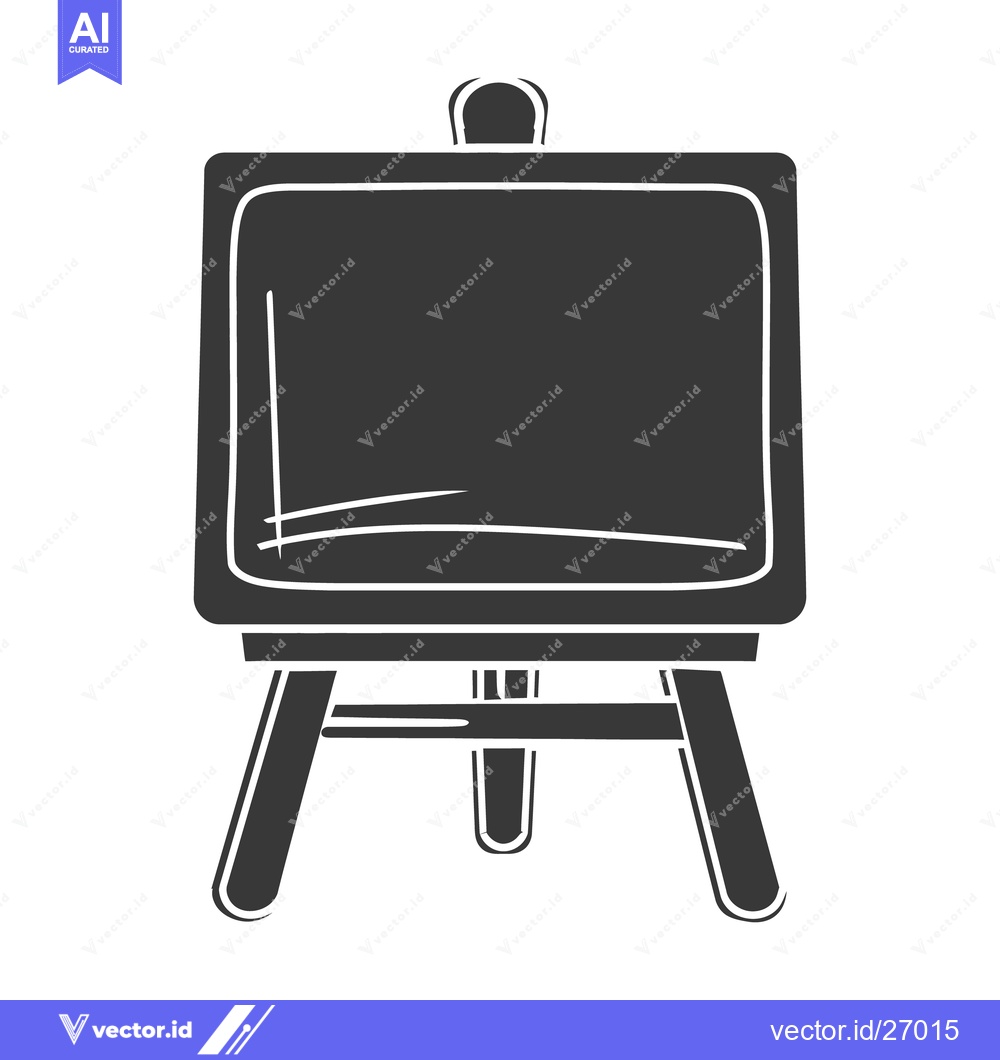 Premium Vector of Simple monochrome illustration of an artists easel stand and board