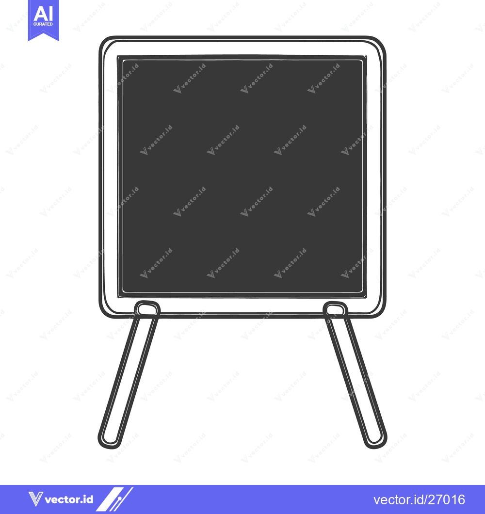 Premium Vector dari An image of a simple chalkboard with a support frame