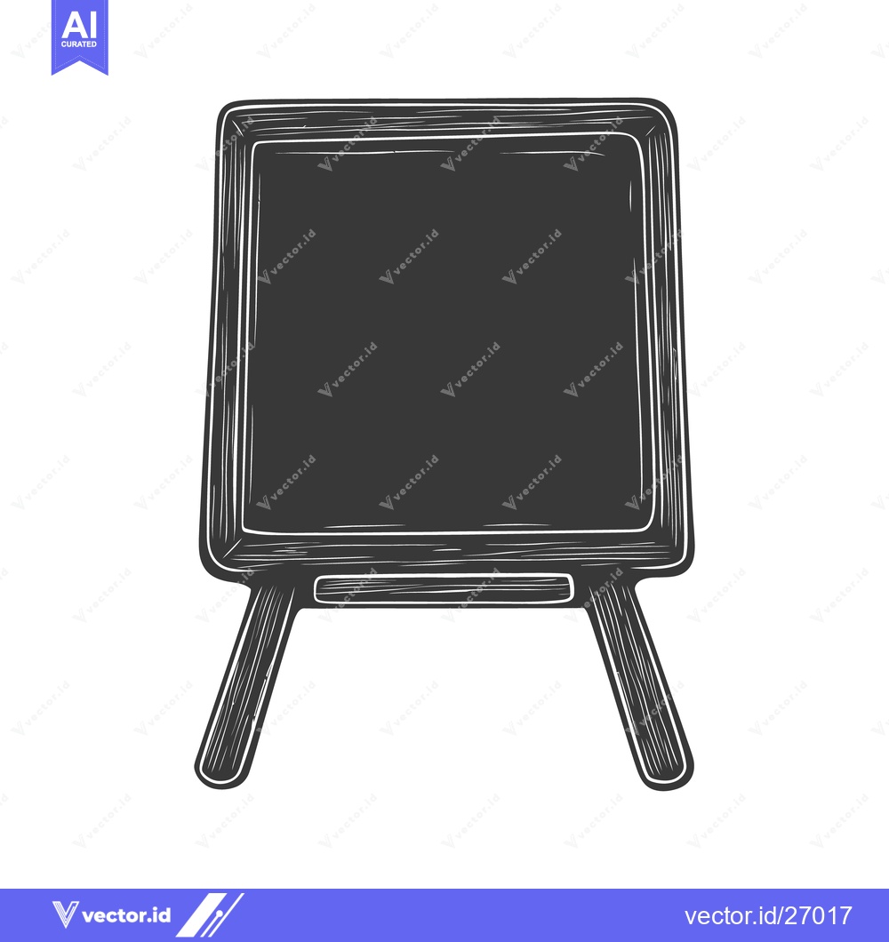 Premium Vector dari A hand drawn black chalkboard sign on a white background
