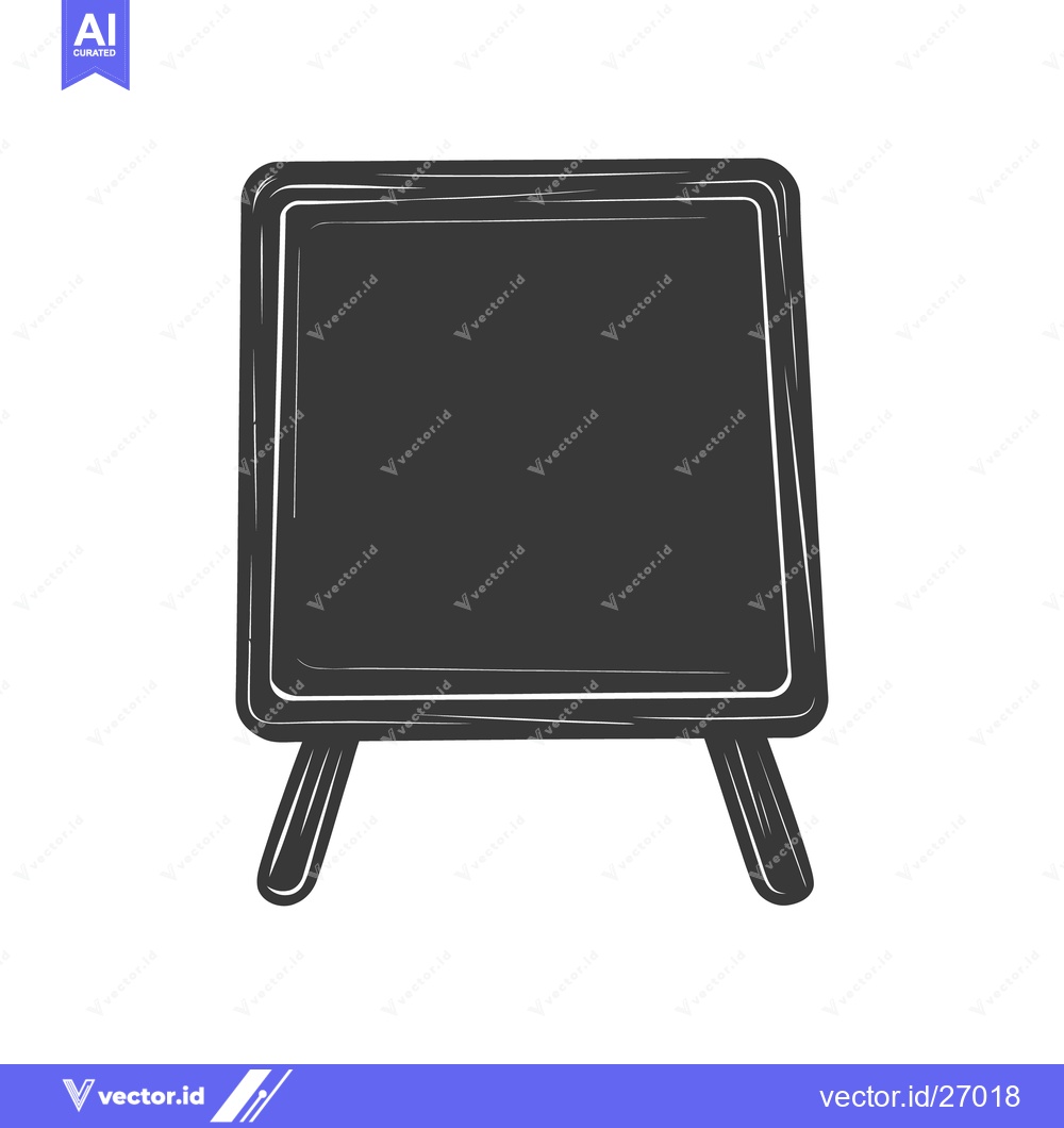 Premium Vector dari A small chalkboard sign with stand against a white background