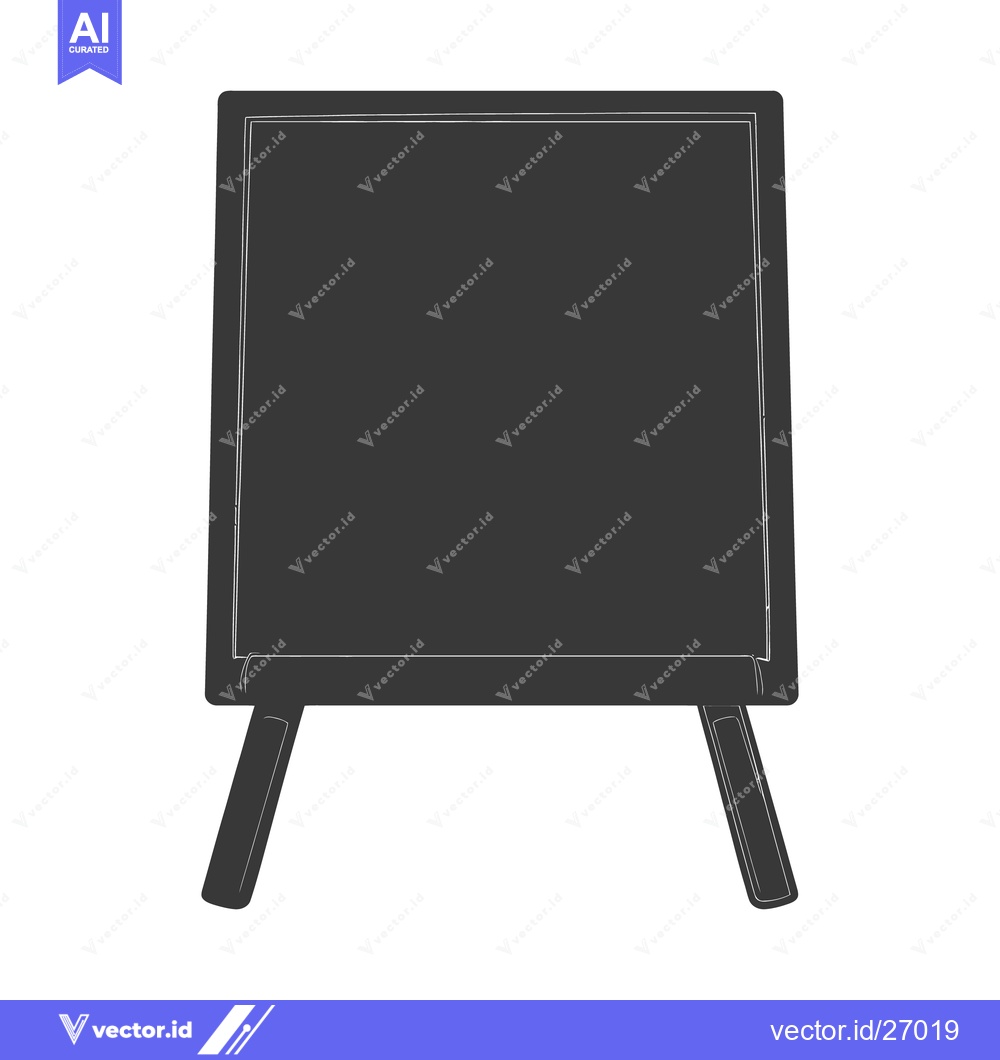 Premium Vector dari A dark chalkboard advertising board standing on two sturdy legs