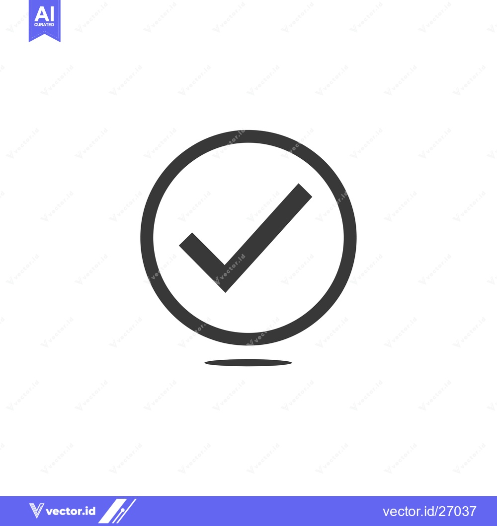 Premium Vector dari Black Check Mark Icon in a Circle with Shadow