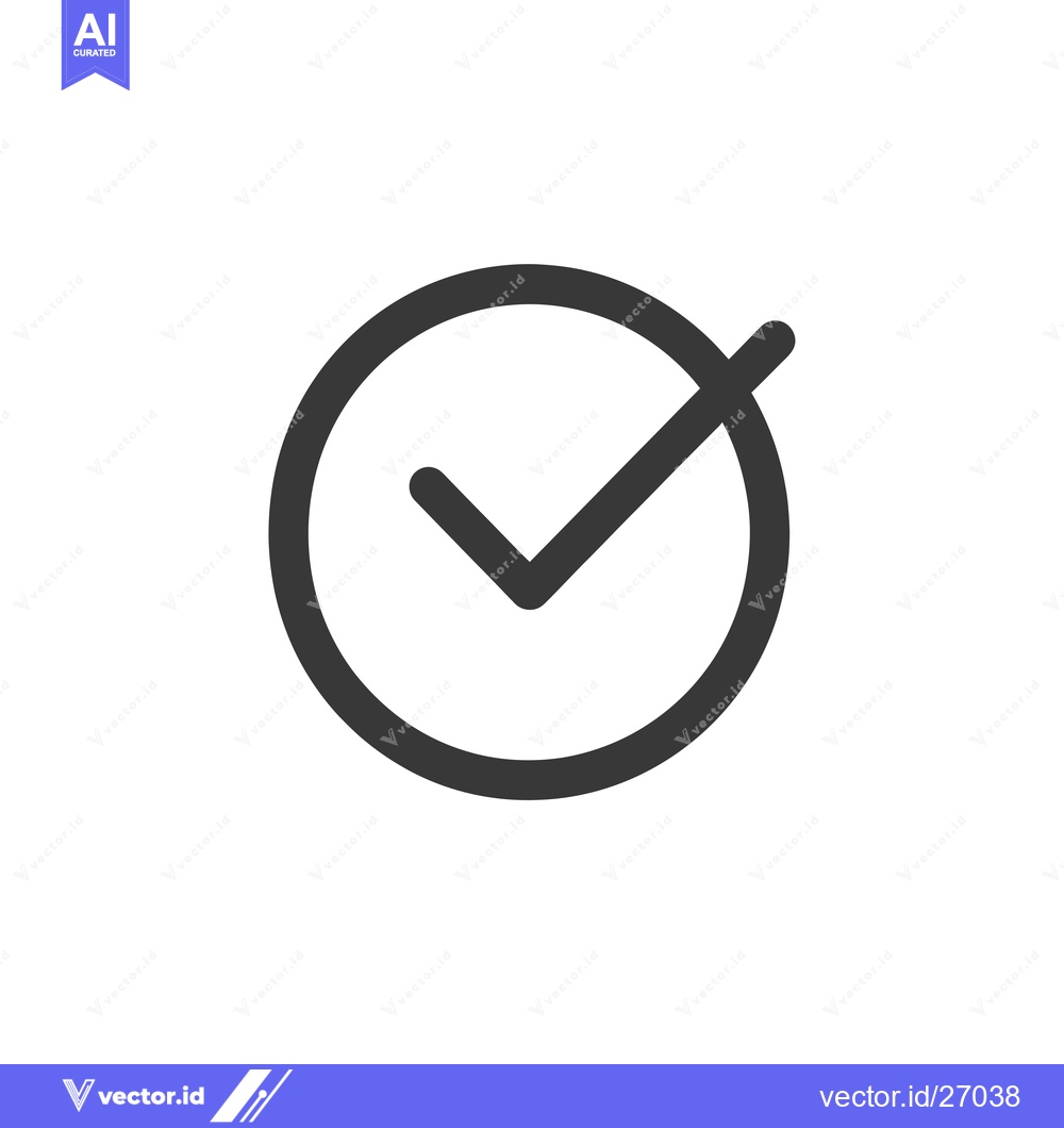 Premium Vector dari Black Check Mark Icon Inside a Circle