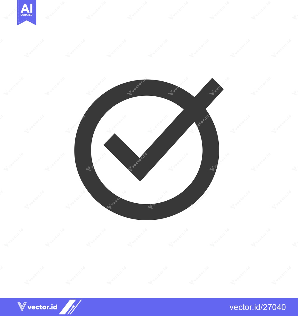 Premium Vector dari Black Checkmark Inside Circle Icon