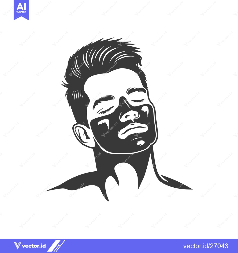 Premium Vector dari Black Facial Mask Application on a Man