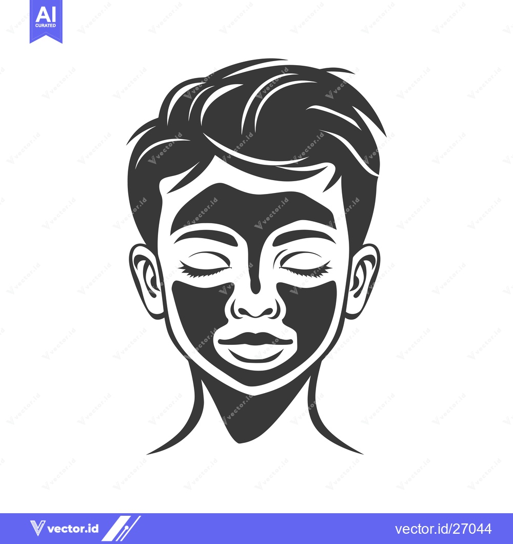 Premium Vector dari Black Facial Mask on a Person with Closed Eyes