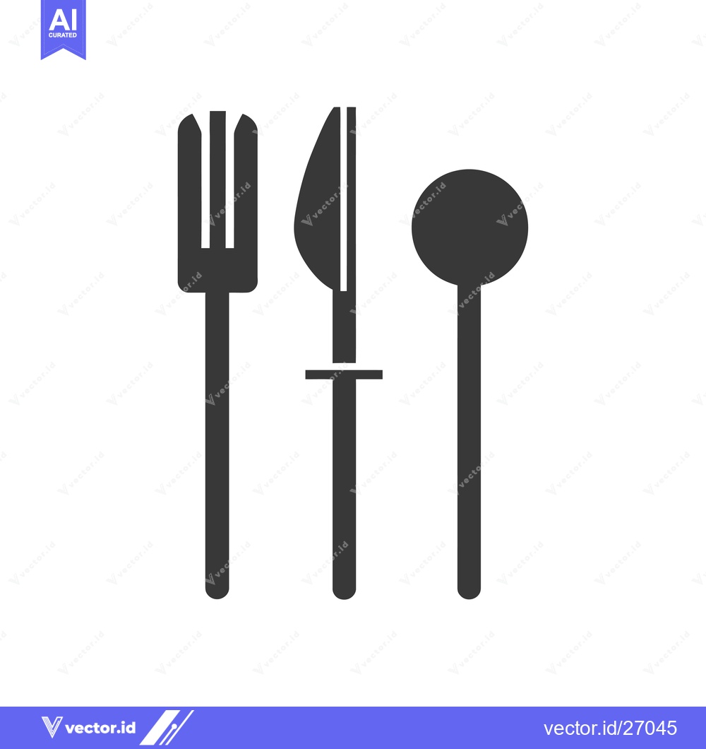Premium Vector dari Black Fork, Knife, and Spoon Silhouettes