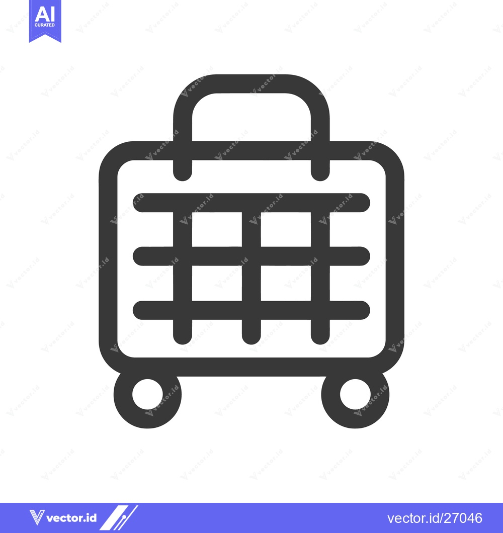 Premium Vector of A simple illustrative depiction of a rolling travel suitcase icon