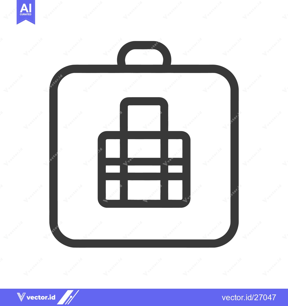 Premium Vector dari A simple black and white icon showing a travel suitcase