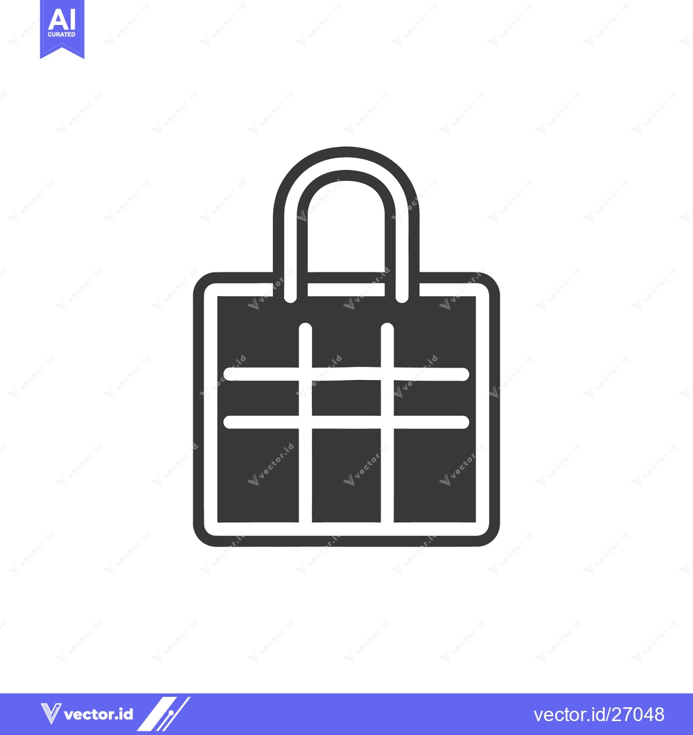 Premium Vector of A black and white simplified illustration of a shopping bag