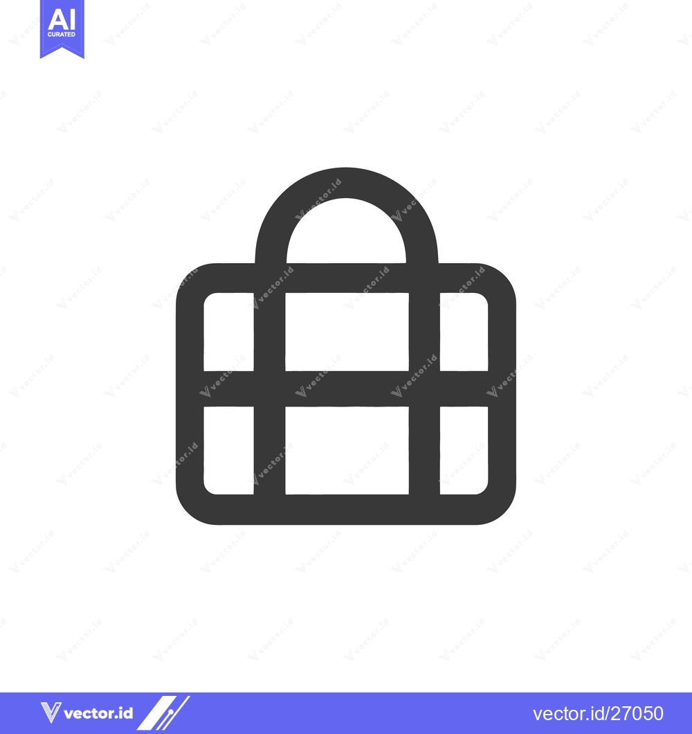 Premium Vector of A simple black and white image of a minimalist briefcase