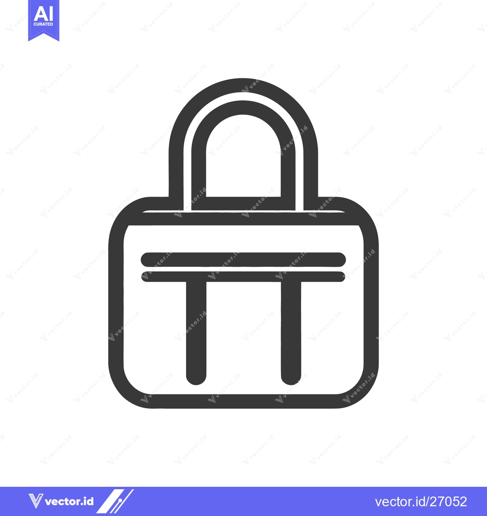 Premium Vector dari A simple line drawing illustration of a rectangular travel bag