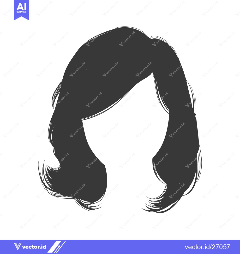 Premium Vector of Simple Illustration Depicting Dark Styled Hair and A Clear Face