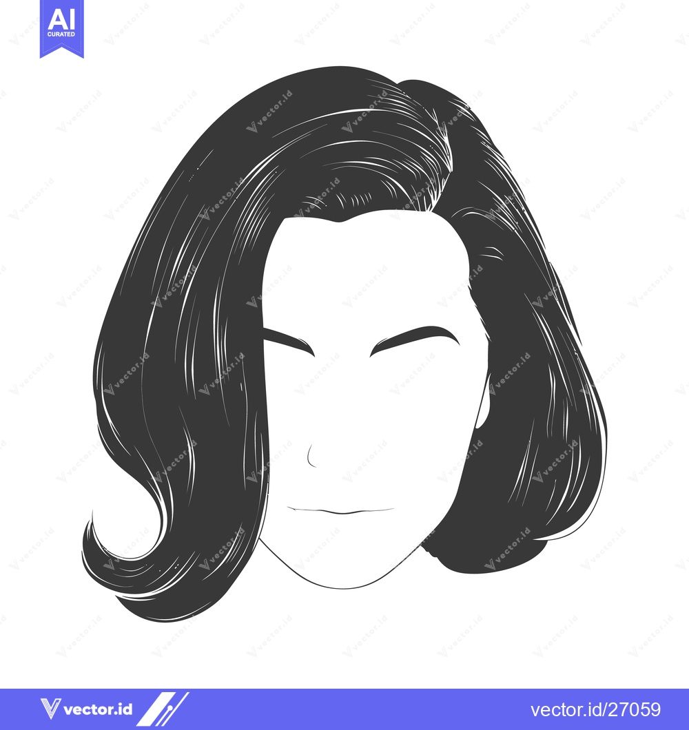 Premium Vector dari Vector Illustration Showing a Portrait of a Woman With Long Hair