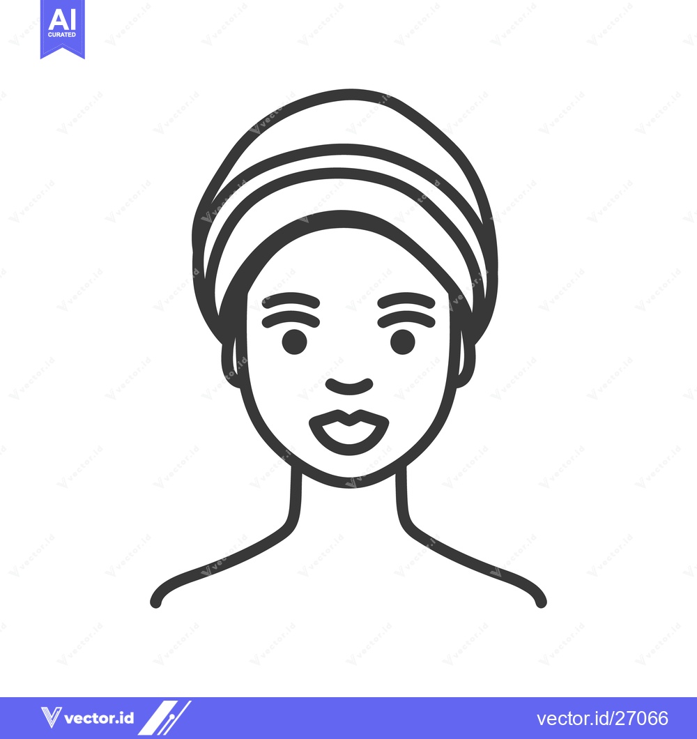 Premium Vector dari Simple black and white illustration of a face with a towel