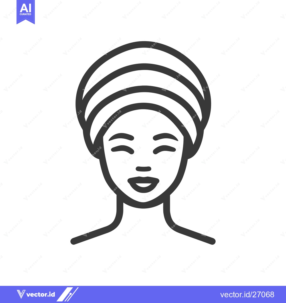 Premium Vector dari Smiling Woman With Towel Wrapped Around Her Head
