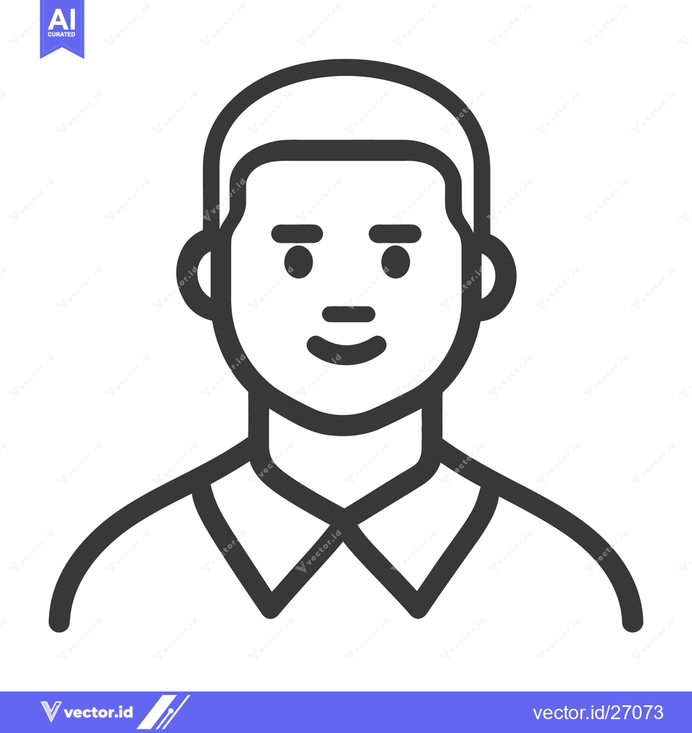 Premium Vector of A Simple Graphic Depicting the Portrait of a Smiling Man