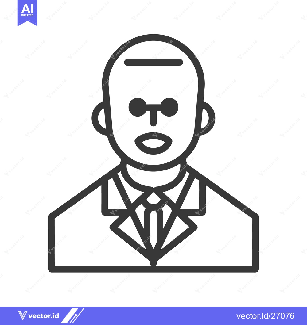 Premium Vector dari A stylized line illustration shows a person wearing a suit