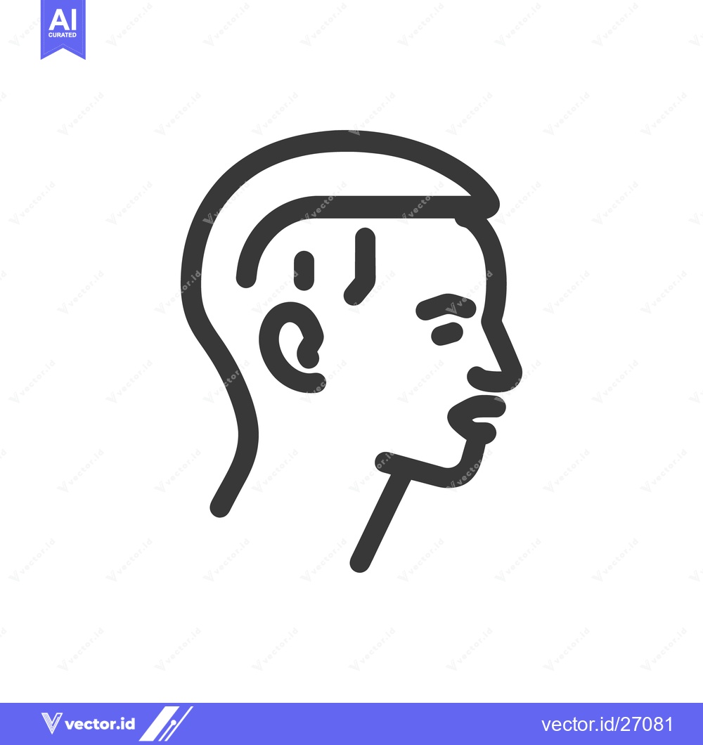 Premium Vector of A simplistic outline drawing of a human head profile