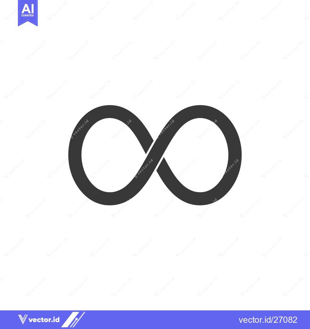 Premium Vector of Black Infinity Symbol on White Background