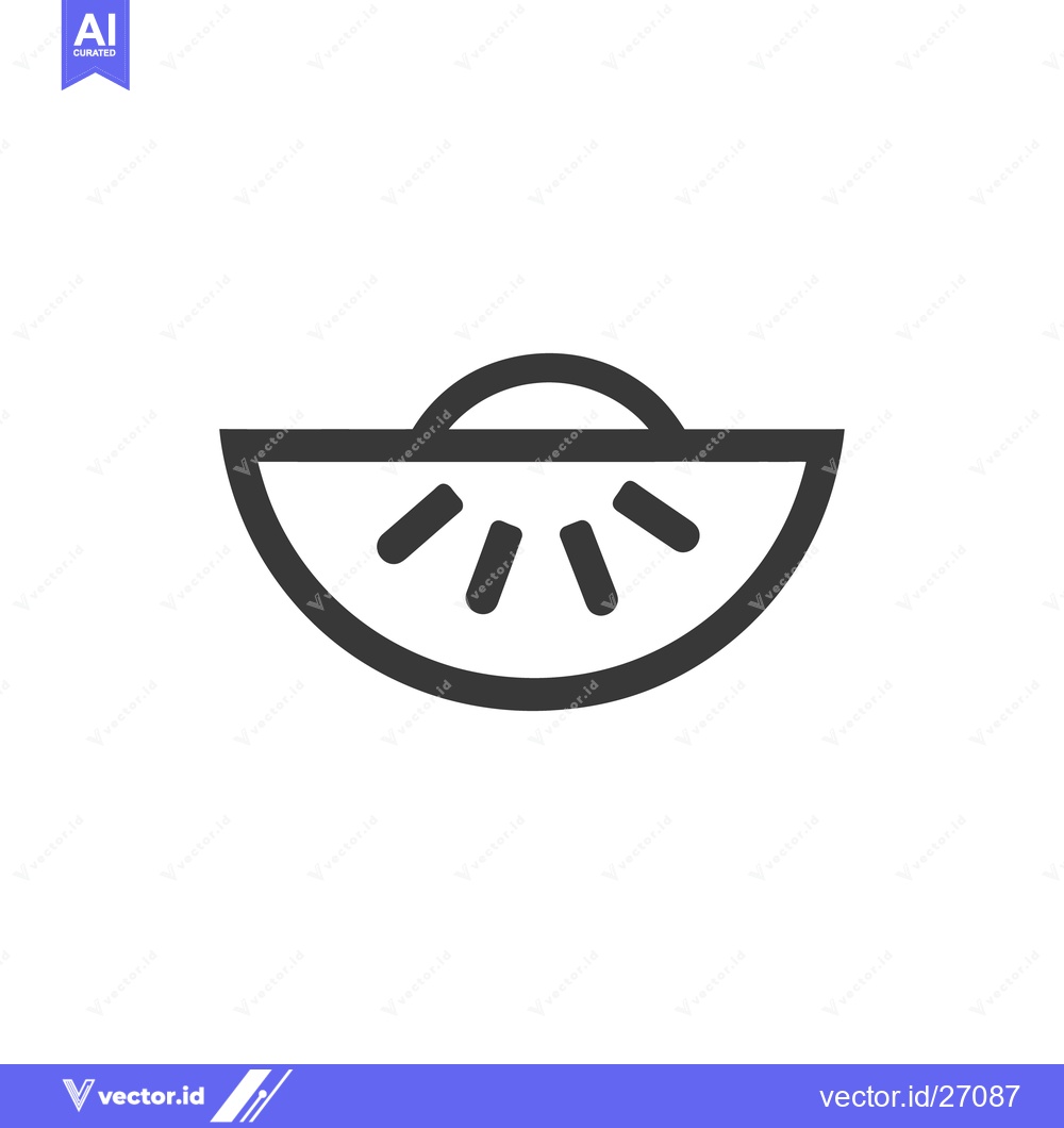 Premium Vector of Simple abstract illustration of a sliced citrus fruit section
