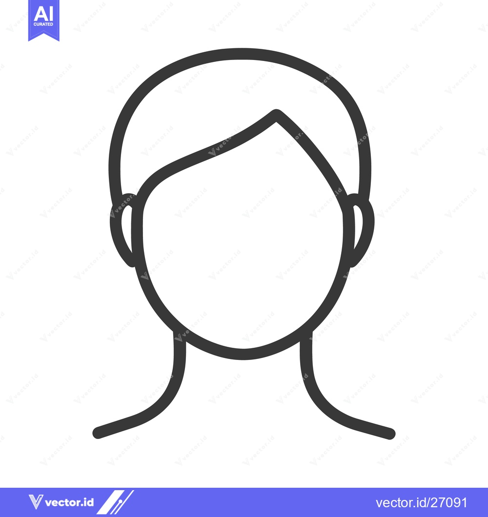 Premium Vector of Simple black line drawing of a faceless human head and neck