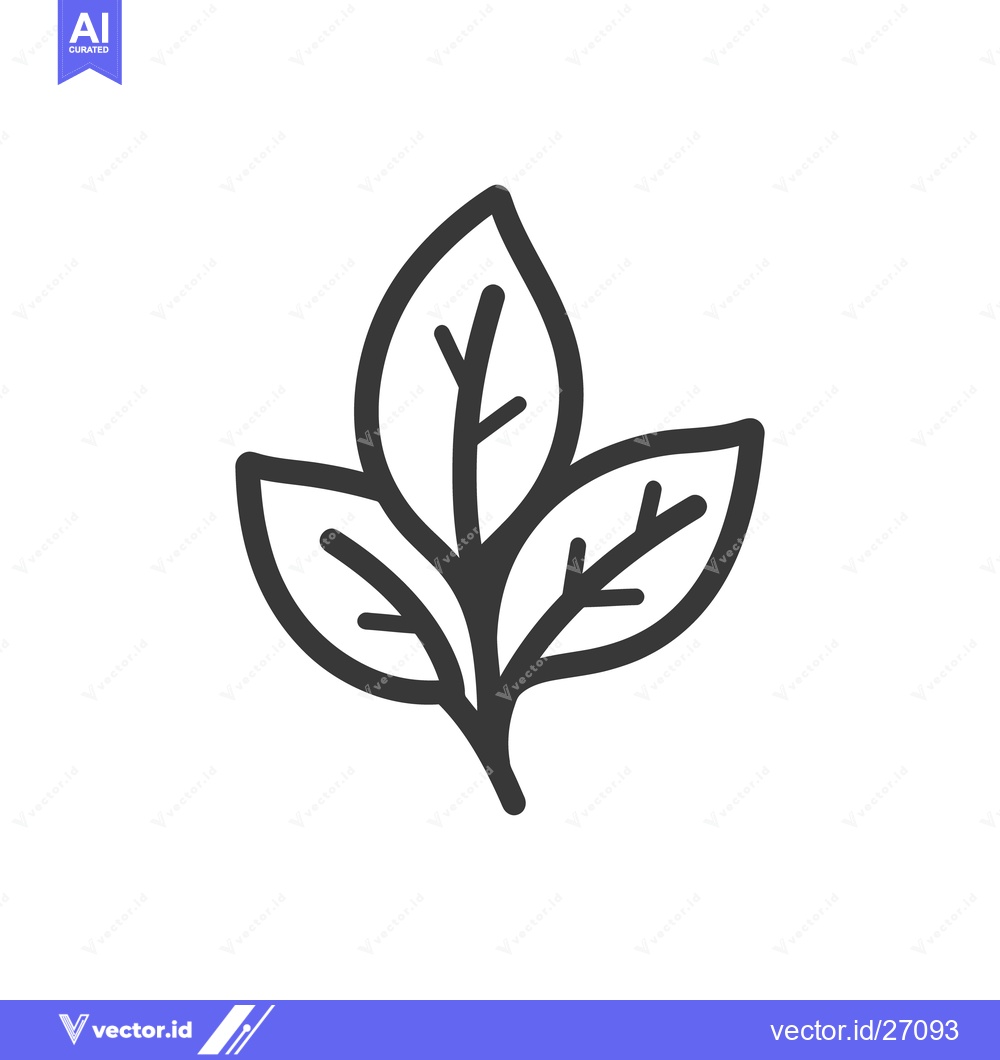 Premium Vector dari Three simple stylized leaves arranged symmetrically on a white backgro